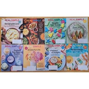 Real Simple Magazine Lot of 8 Back Issues Recipe Cooking Decorating